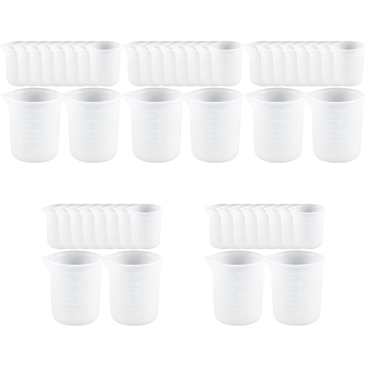 Raindrops 50 pcs Silicone Measuring Cups Mixing Cups for Epoxy Resin ...