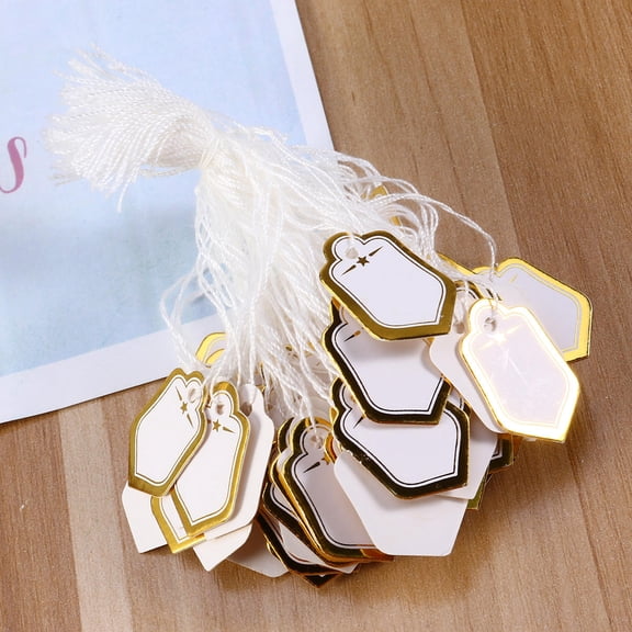 Raindrops 500pcs Golden Hanging Price Labels for Gift Jewelry Sale Display