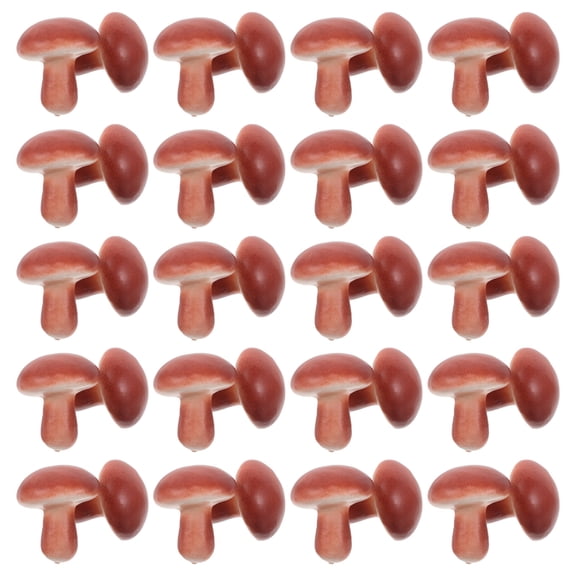 FOMIYES 50Pcs Tiny Artificial Mushroom Foam Models Dark Red Simulation Mushroom Decor for Home and Office
