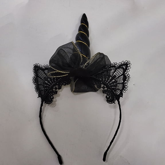 Raindrops Party Hair Accessories Iron Headband Cat Ear Bowknot Black 1Pcs for Kids