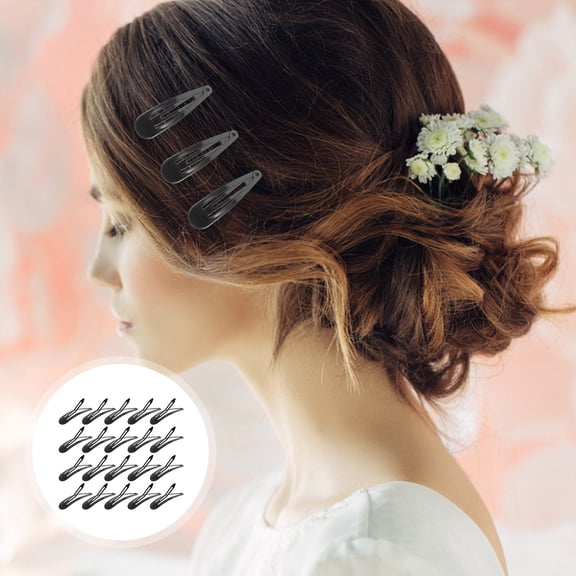 Raindrops 50Pack Metal Snap Hair Clips Black Hair Barrettes for Everyday Styling