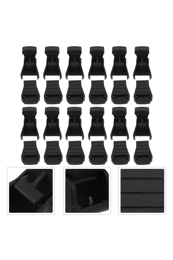 50Pcs Black Nylon Drawstring Cord Stoppers for Backpacks Hoodies Replacement