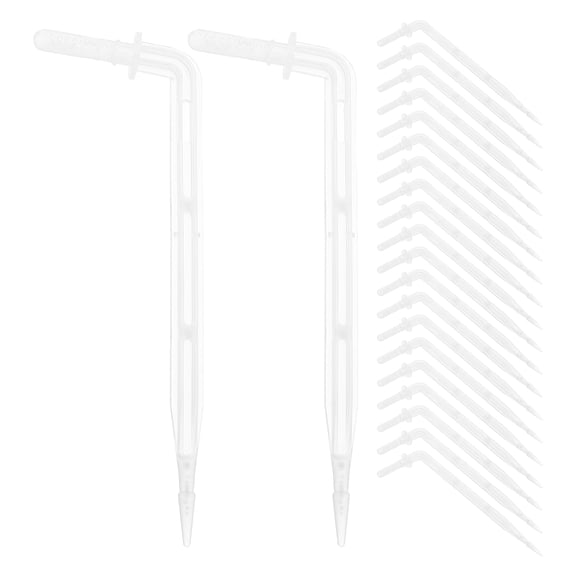 FOMIYES 50Pcs Transparent Curved Drip Emitters with Precision Design for Garden Irrigation and Potted Plants