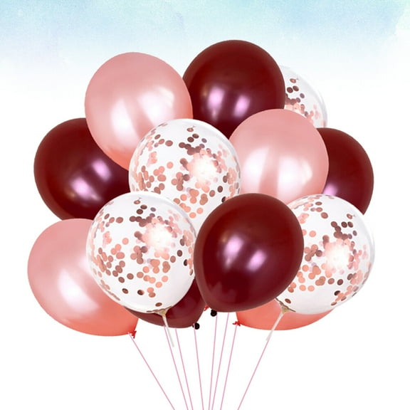 Raindrops 50Pcs Latex Ball Balloon Set Wine Red Rose Gold Round Simple Design Party Planners Event Organizers 12 Inches
