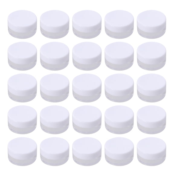 Raindrops 50Pcs Makeup Sample Containers White Plastic Cosmetic Pots for Travel Skin Care
