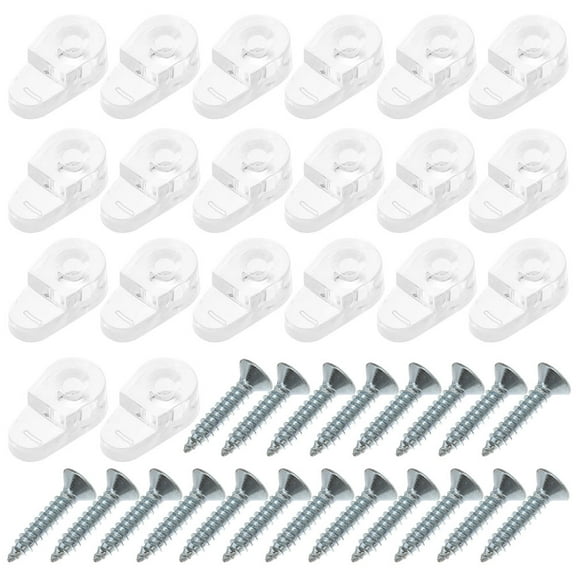 FOMIYES 50Pcs Mirror Mounting Clips Heavy Duty Plastic Mirror Hangers Kit with Screws for Cabinet