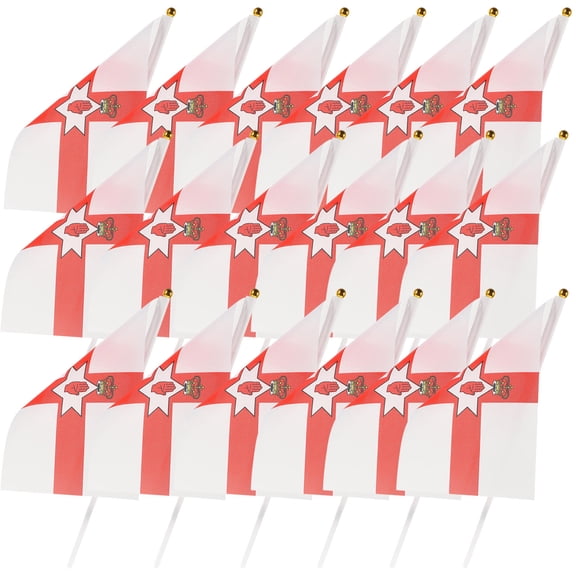 Raindrops 50Pcs Multi Color Polyester Northern Ireland National Flags Handheld Design for Parties Classrooms Gardens Festivals