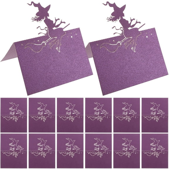 Raindrops 50Pcs Rectangular Purple Paper Place Cards for  Wedding Table Name Identification