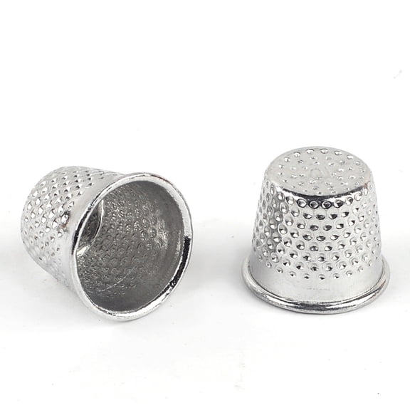 FOMIYES 50Pcs Plated Silver Sewing Thimble Durable Metal Finger Protector for DIY Crafts and Embroidery