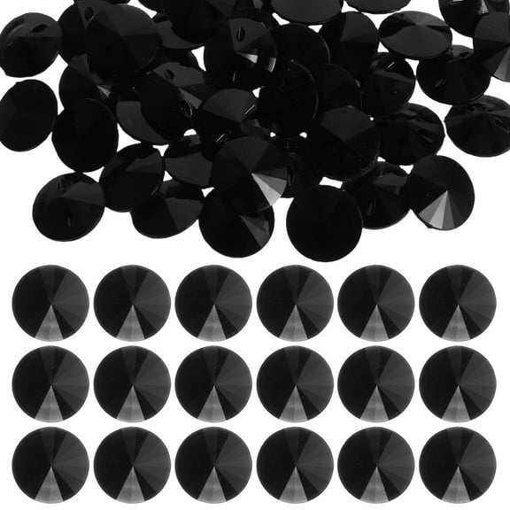 Raindrops 50pcs Black Round 15mm Acrylic Crystal Rhinestone Buttons Ideal For Shirts Cardigans Sweaters Decorative Buttons For Clothing Handicraft Accessories