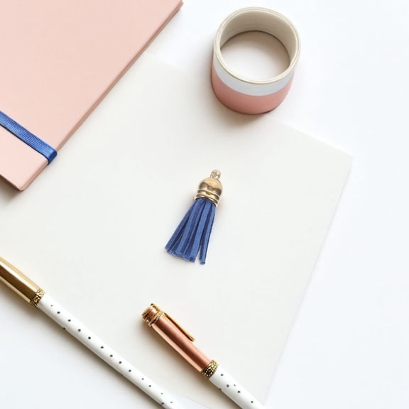 FOMIYES 50Pcs Dark Blue Handbag Tassel Pendant for Bag Crafts Keychain Earrings and Jewelry
