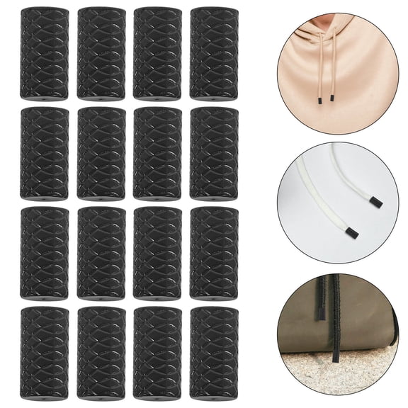 Raindrops 50Pcs Practical Black Plastic Cord Lock Fastener Toggles for Drawstrings Shoes Clothes