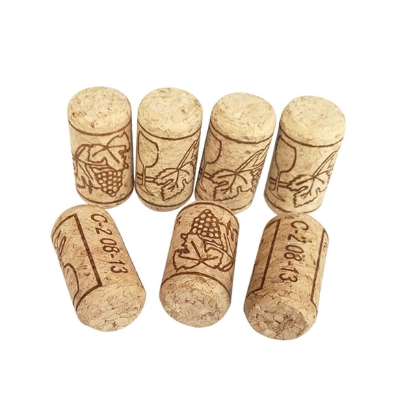 Raindrops 50Pcs Light Brown Wine Corks Natural Wood Sealing Covers for Wine Bottles with Decorative Designs