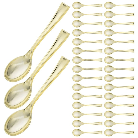 Raindrops Plastic Dessert Spoons Set - Elegant Flatware Cutlery for Kitchen, Parties, and Everyday Use