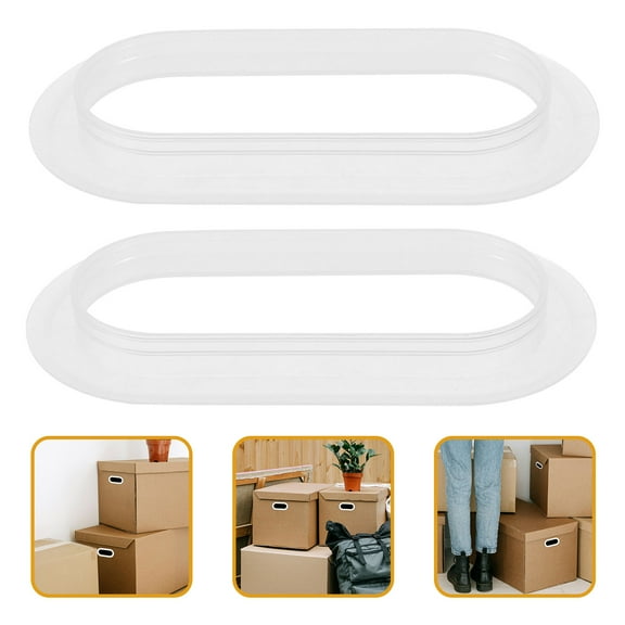 Raindrops 50Sets White Plastic Corrugated Box Handles Replacement for Carrying Shipping Carton Boxes