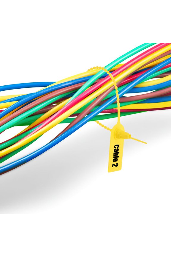 50pcs Plastic Tags for Shipping Water Proof Writable Labels with Marker Ties Hanging Tags Seals for Logistics Storage Use