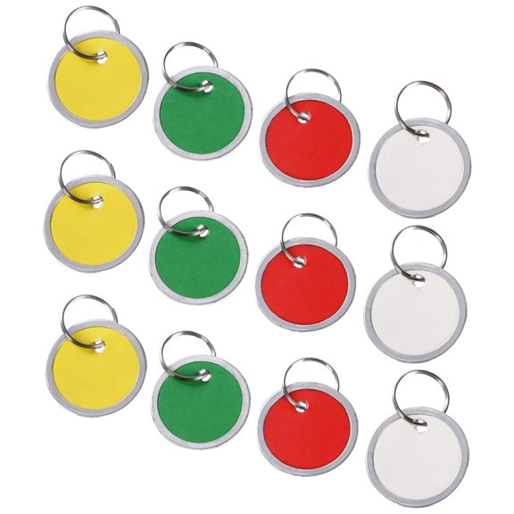 Raindrops 50pcs Reusable Key Tags for Organizing Keys Luggage Tag with Key Rings Assorted Color