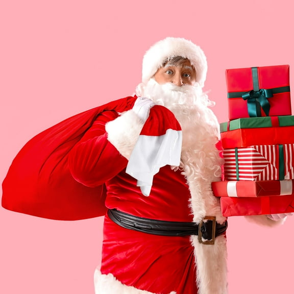 Raindrops Large Christmas Candy Bag Durable Reusable Fabric Drawstring Sack