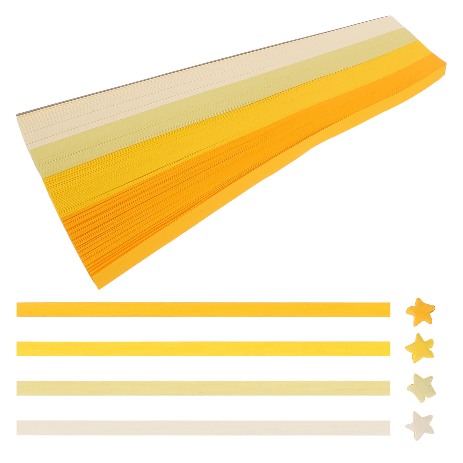 FOMIYES 5400Pcs Yellow Origami Paper Set Double Sided for Handmade Star Paper Decorations and Crafts