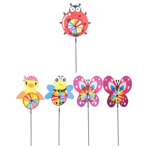 Raindrops 5PCS Windmill Decorations for Outdoor Use Made of Durable PVC in Assorted Colors Create Festive