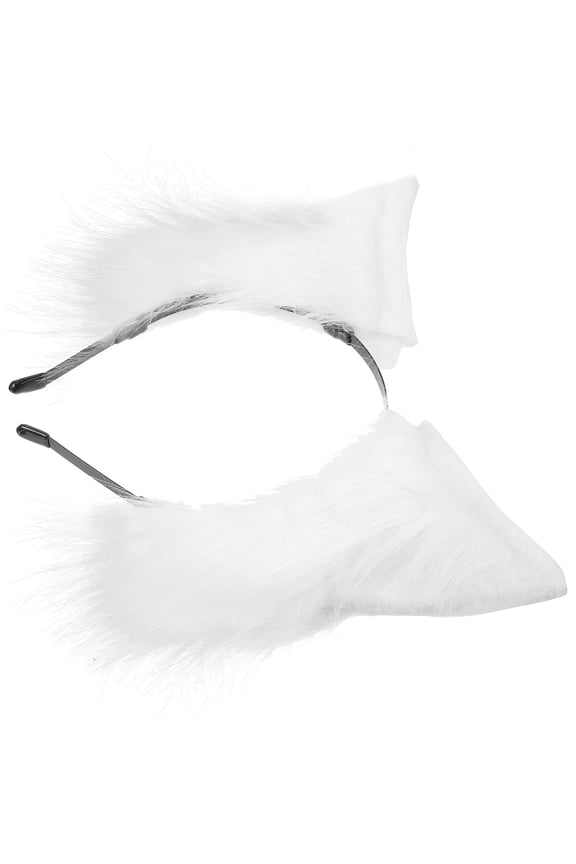 5Pack Cartoon Animal Headdress Headband Ears for Girls Cat Ears Shape White Fabric for Cosplay and Party Use