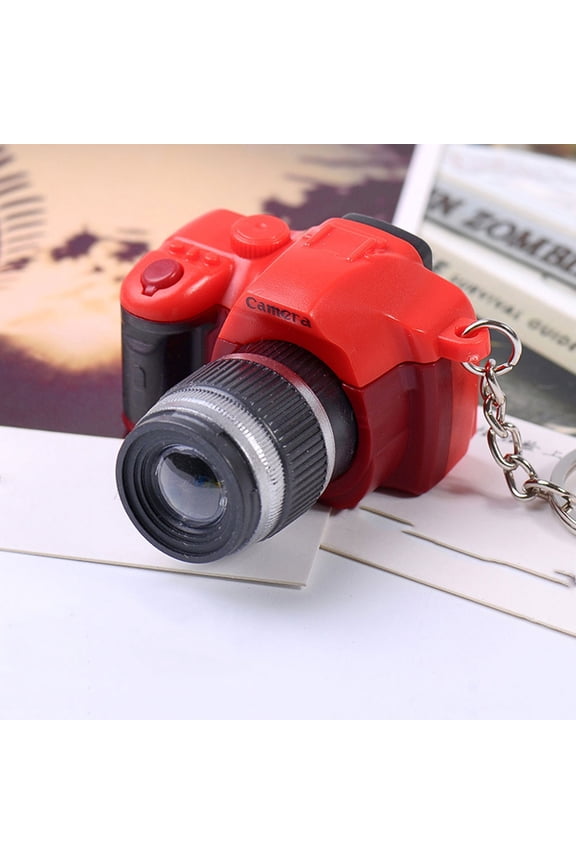 5Pcs Camera Design Keychain Mini Shape Abs Alloy Led Glowing Accessories