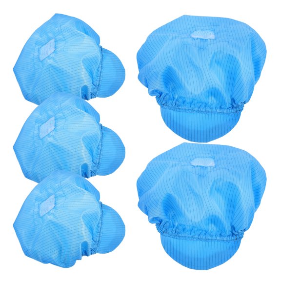 FOMIYES 5-Pack Anti-Static Work Hats Lightweight Polyester Mesh Caps for Safety and Comfort