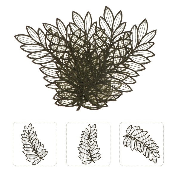 Raindrops 5- Embroidered Floral Leaf Sewing Patches for Clothes, Craft Appliques, Fabric Decoration