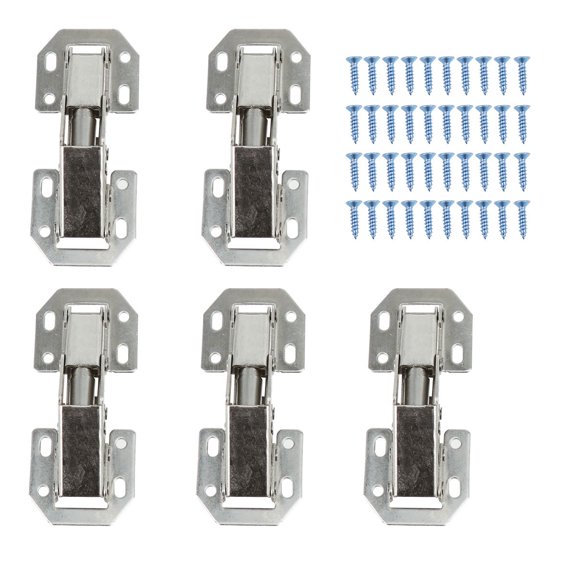 Raindrops 5Pcs Heavy Duty Stainless Steel Cabinet Hinges with Hydraulic Arms and Screws