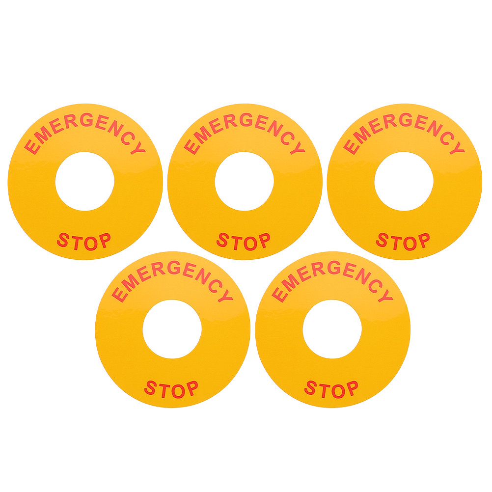 Raindrops 5Pcs Emergency Stop Button Sign Yellow High Visibility ...