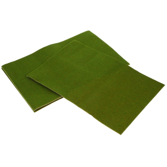 Raindrops 5-Pack Artificial Grass Turf Mats for Sand Table, Lawn Decoration, Fake Grass Mat for Model Scenery