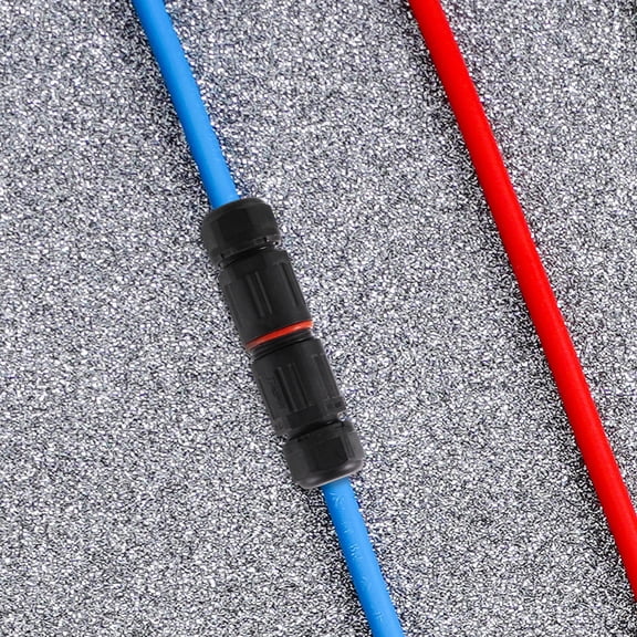 Raindrops 5Pcs Black Electrical Cable Connector with IP68 Protection for Outdoor Wiring