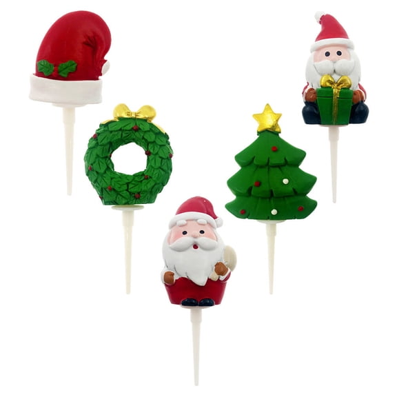 Raindrops 5Pcs Holiday Cake Toppers Assorted Color Resin for Bakers and Party Hosts