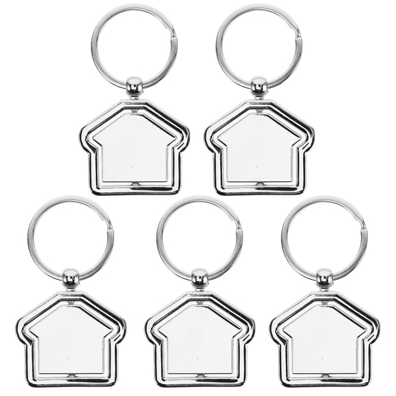 FOMIYES 5-Pack Plated Alloy Rotatable House Keychain Pendants for Keys, Unique Design, Perfect Housewarming Ornament