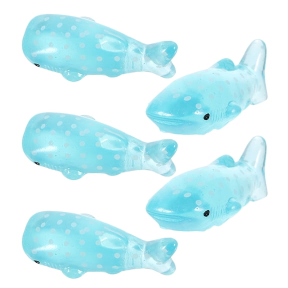 Raindrops Tiny Shark Figurines Mini Ocean Animals Figures Sky-Blue 5Pcs