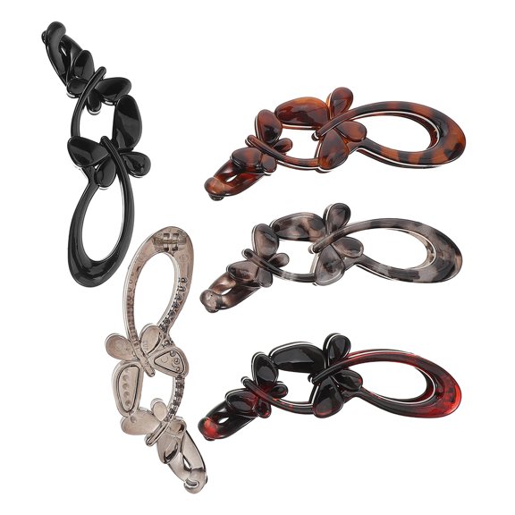 Raindrops 5Pcs Multifunctional Butterfly Banana Clips Secure Grip Plastic Hair Accessories Set