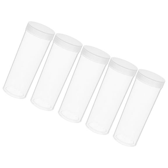 Raindrops Clear Storage Tubes with Sealed Lids, ABS Material, 5 Pieces, Versatile Use for Collectors