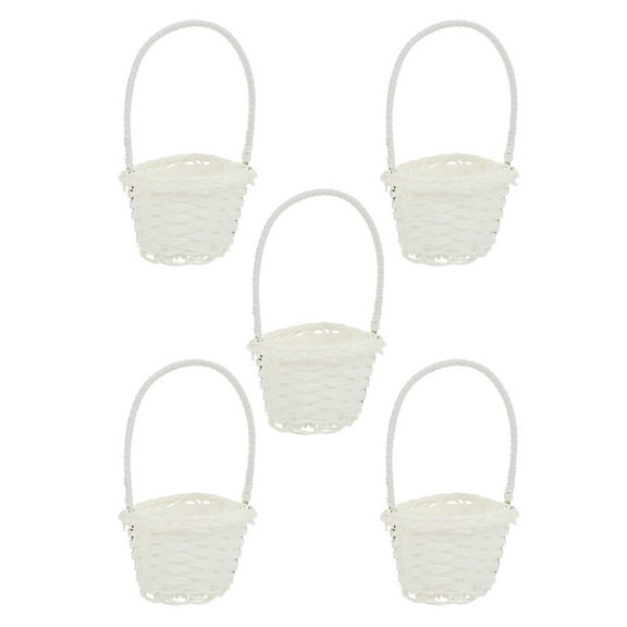 Raindrops 5Pcs Produce Basket White Synthetic Material for Fruit Picking Home