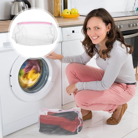 Raindrops 5-Pack Reusable Laundry Bags Cylinder Shape Polyester Mesh for Enhanced Cleaning and Gentle Fabric Care