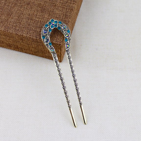 Raindrops 5Pcs Rhinestone Hair Forks for Vintage Hair Styling in Assorted Color