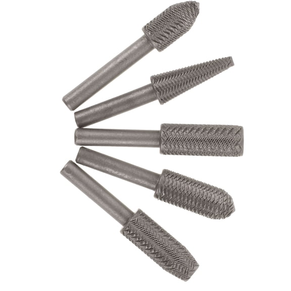 CRILSTYLEO 5Pcs Black Steel Rotary Files for Wood Carving Engraving Versatile Durable Tool