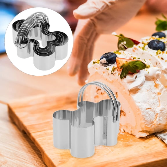 Raindrops 5Pcs Sandwich Cutting Cookie Shapes Stainless Steel for DIY Baking Projects