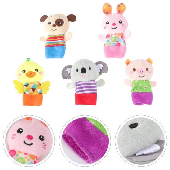 Raindrops 5-Pack Soft Finger Puppets Assorted Colors for Kids Storytelling and Educational Playtime