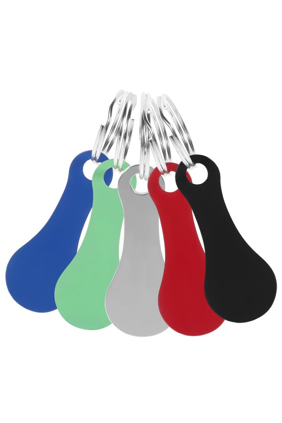 5Pcs Stainless Steel Trolley Tokens Key Ring with Backpack Hanging Decor for Friends and Everyday Use