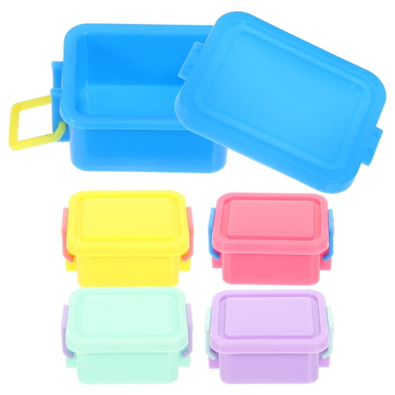 Raindrops 5-Pack Tiny House Organizers in Yellow ABS, Small Containers Perfect for Assembly Projects