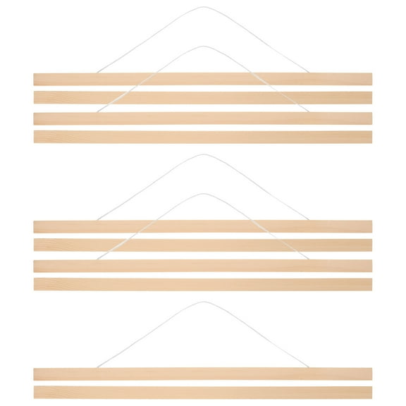 Raindrops 5Pcs Wooden Scroll Hanging Rod Rectangular Tapestry Hanging Rod For Photographers