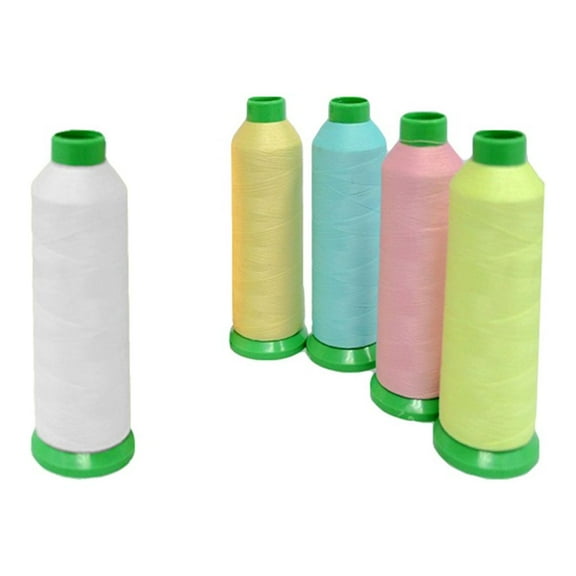 Raindrops 5pcs 1000 Yards Glow In The Dark Embroidery Thread Luminous Polyester Sewing Thread (Random Color)