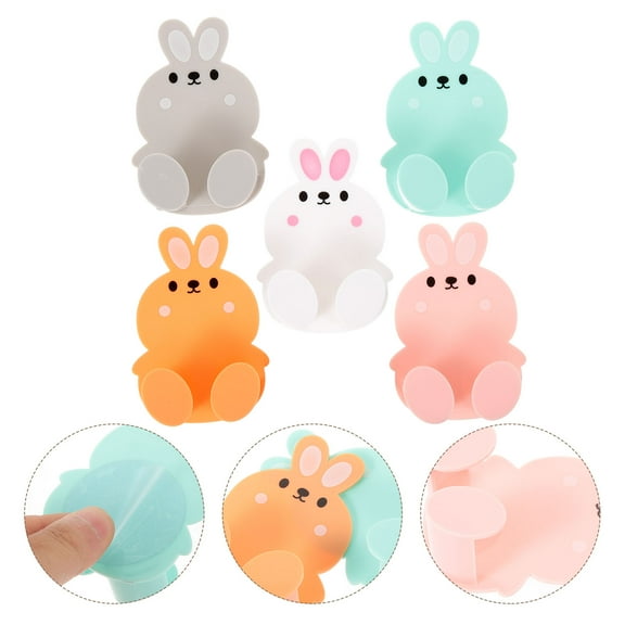 Raindrops 5pcs Adhesive Wall Hook Plug Wire Holder Cartoon Wall Power Plug Organizer Hook