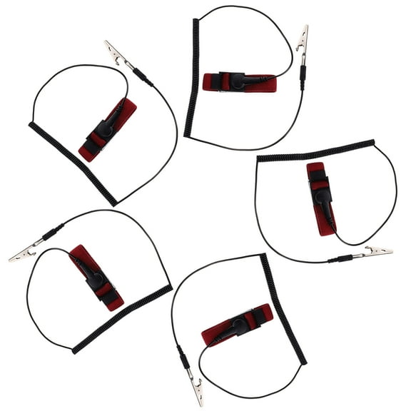 Raindrops 5pcs Anti-static Wristbands Reusable ESD Wrist Bands with Grounding Wire Adjustable Anti Static Wristbands
