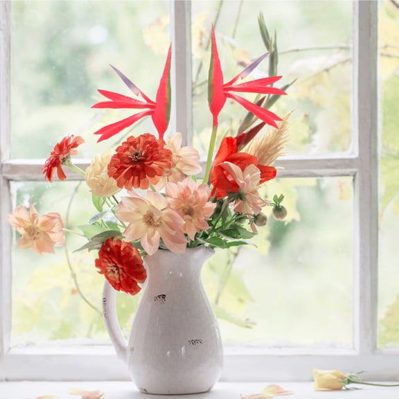 Raindrops 5pcs Artificial Strelitzia Reginae Flower Decor Bird of Paradise Decoration